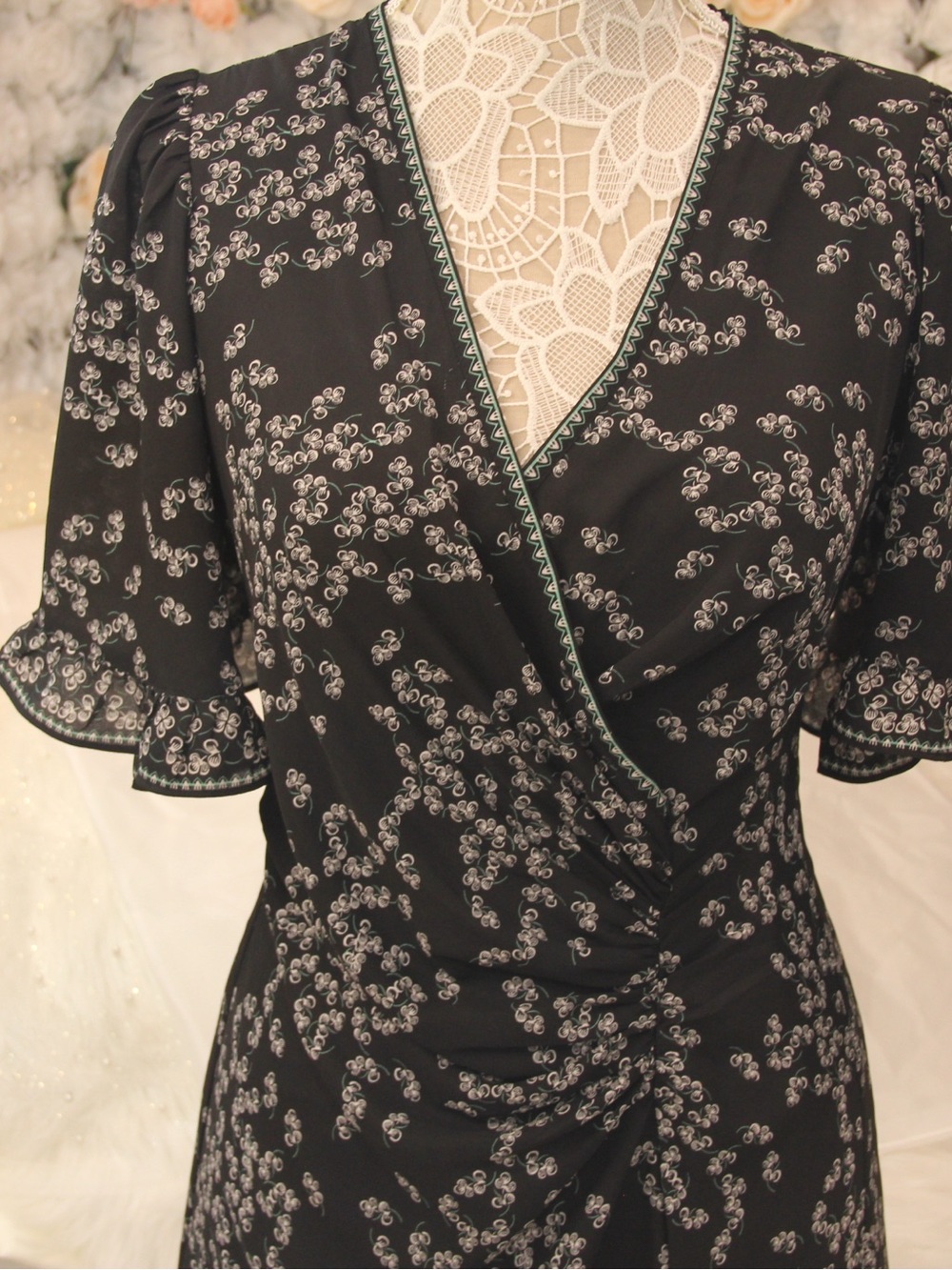 Max Studio Black and White Floral Dress - Picture 7 of 13